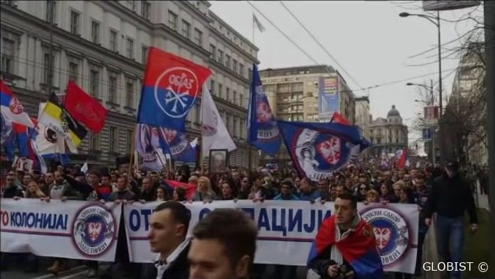 Anti-NATO Proteste in Serbien, Belgrad den 20.02.16