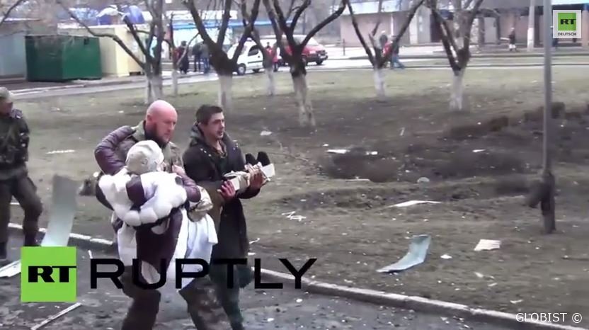 Dramatische Bilder vom heutigen Beschuss eines Krankenhauses in Donezk